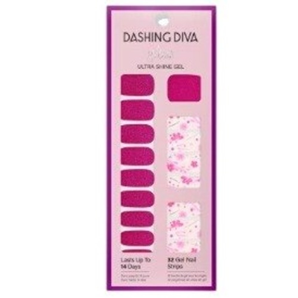 Dashing Diva Gloss Ultra Shine Gel Nail Strips 32ct Fleur Flair Pink Floral